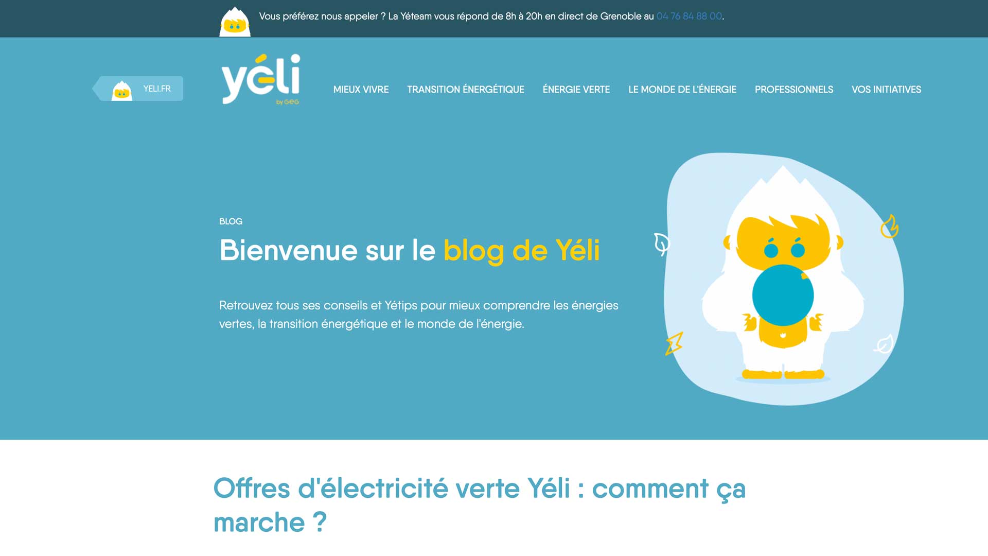 création de contenus pour Yéli by GEG